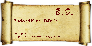 Budaházi Dézi névjegykártya